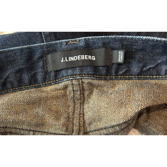 J. Lindeberg Roy Blue Moss Men's Denim Jeans 34 X 34, Dark Wash Straight Leg - Picture 4 of 6